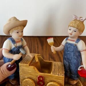 DENIM DAYS by Home interiors “THE GO CART” porcelain figurine